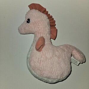 Hobby Lobby Pink White Seahorse Plush 9.5" Stuffed Animal Toy Sewn Eyes